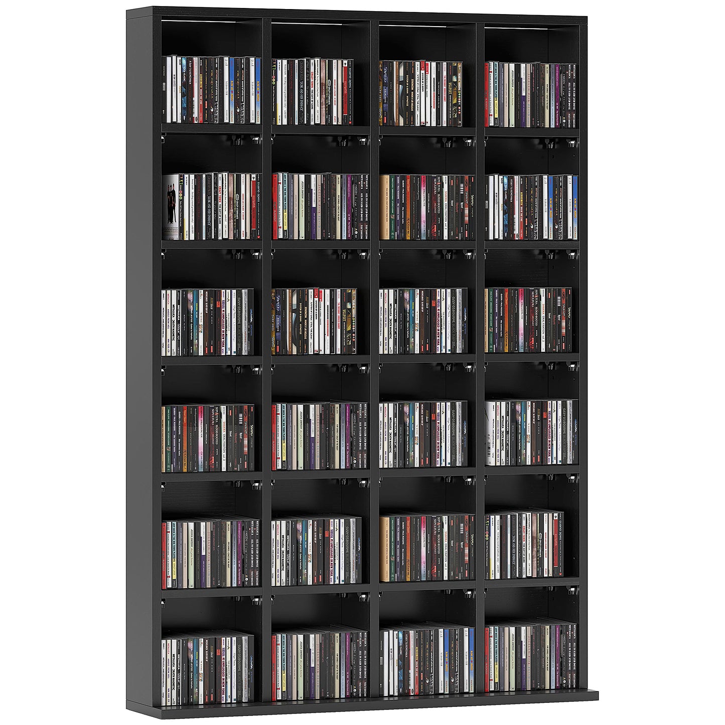 Dicoyo Wood Black CD Storage Cabinet With Adjustable Shelves 89 x 130.5 cm