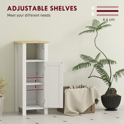 Redove Vama Compact Slim Bathroom Storage Unit With OFauxn Shelving And Adjustable Interior White 32 x 30 x 80 cm
