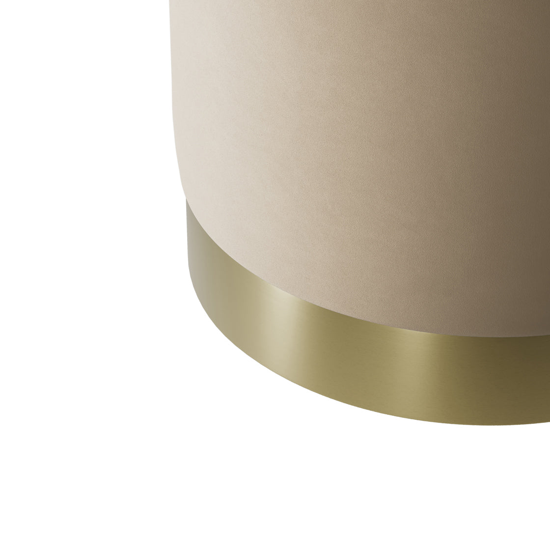 Kalua Small Beige Velvet Stool Gold Base