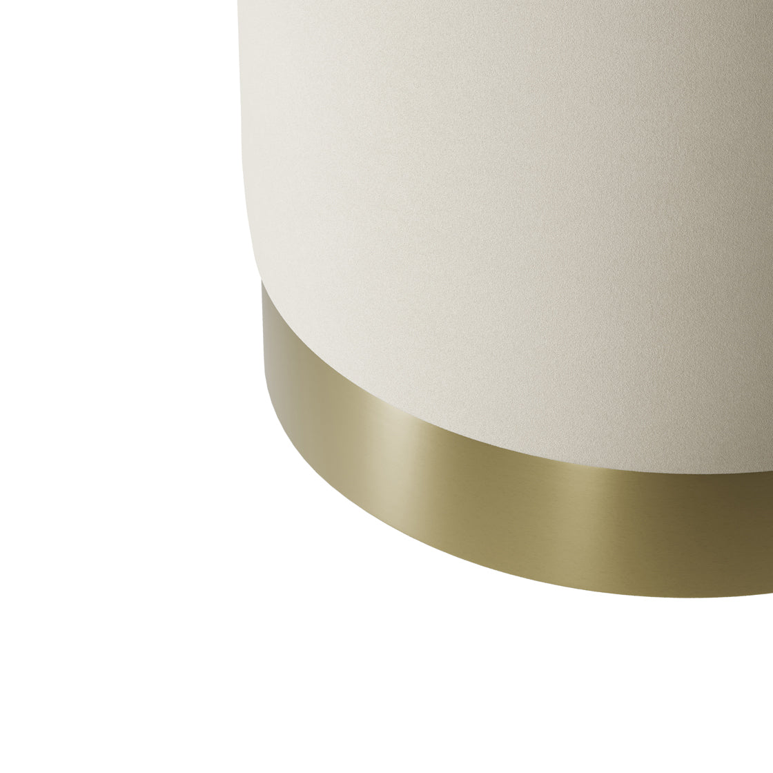 Kalua Small Cream Velvet Stool Gold Base
