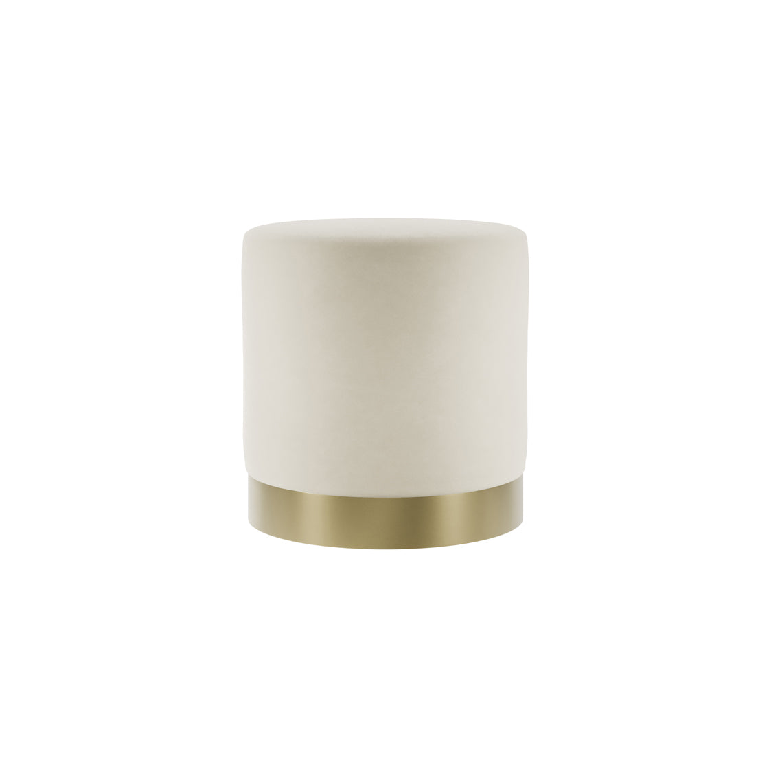 Kalua Small Cream Velvet Stool Gold Base