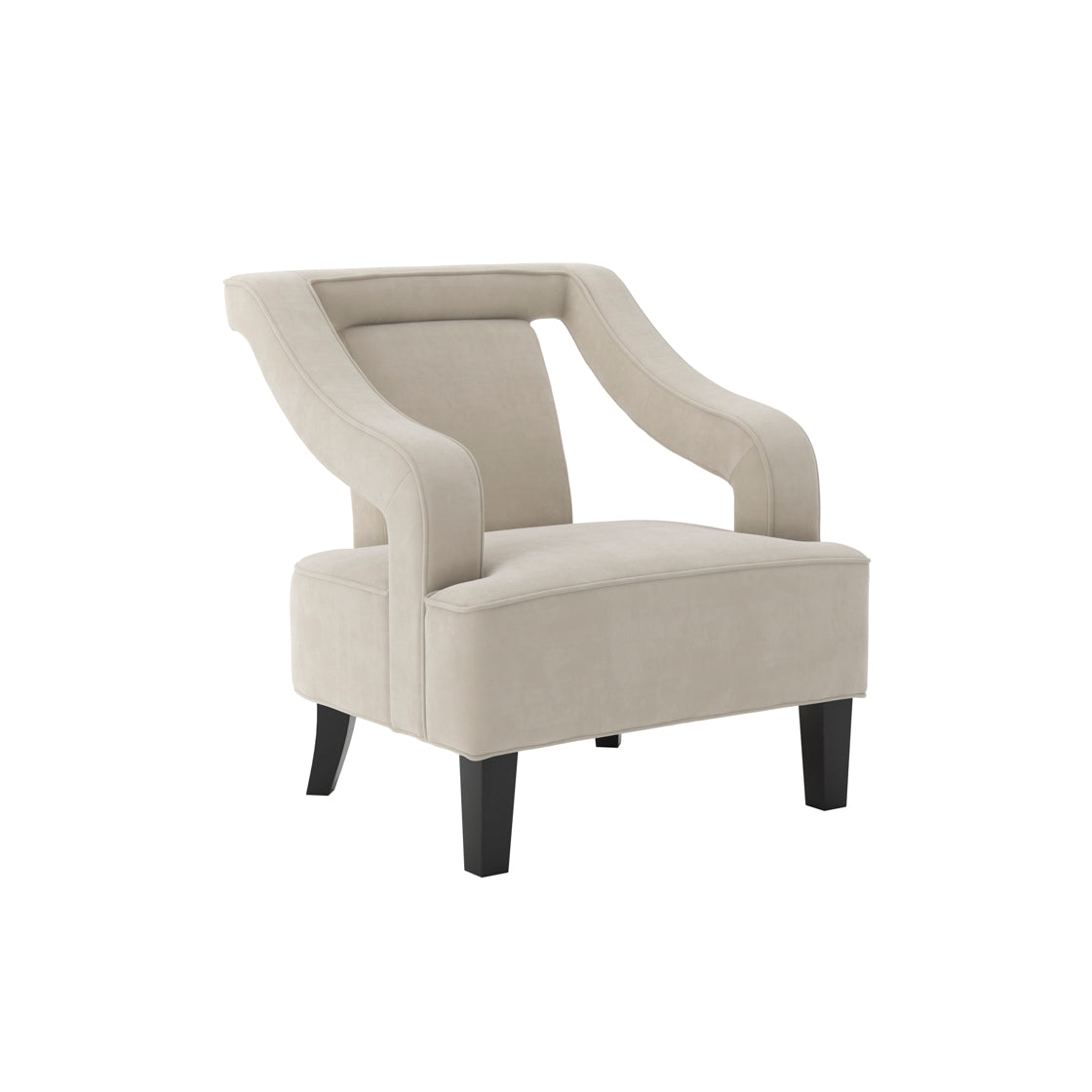 Letterkenny Upholstered Ivory Chenille Armchair