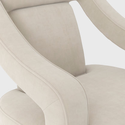 Letterkenny Upholstered Ivory Chenille Armchair