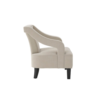 Letterkenny Upholstered Ivory Chenille Armchair