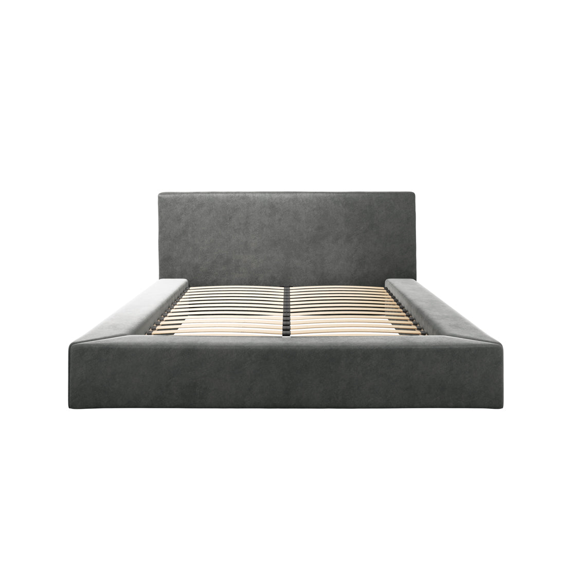 Portarlington Upholstered Dark Grey Twill 5ft King Size Bed with Headboard