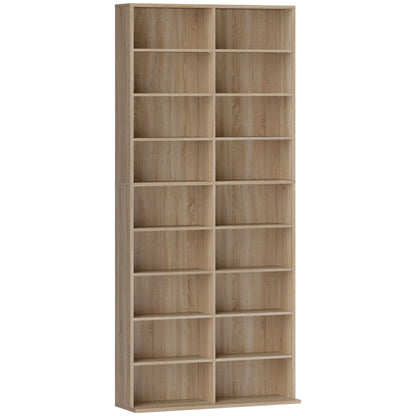 Karave Wood Natural Finish Tall Media Storage Tower With 640 Disc Capacity