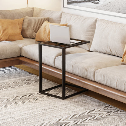 Yomifi Metal Brown And Black Sofa Side Table With Steel Frame