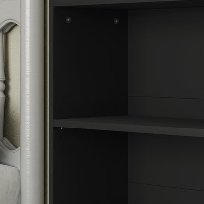Nere Wood Black 6 Tier Bookcase