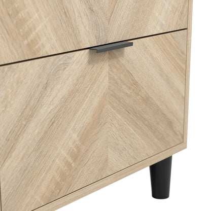 Skerries 1 Door Chevron Wardrobe Natural Oak Wood