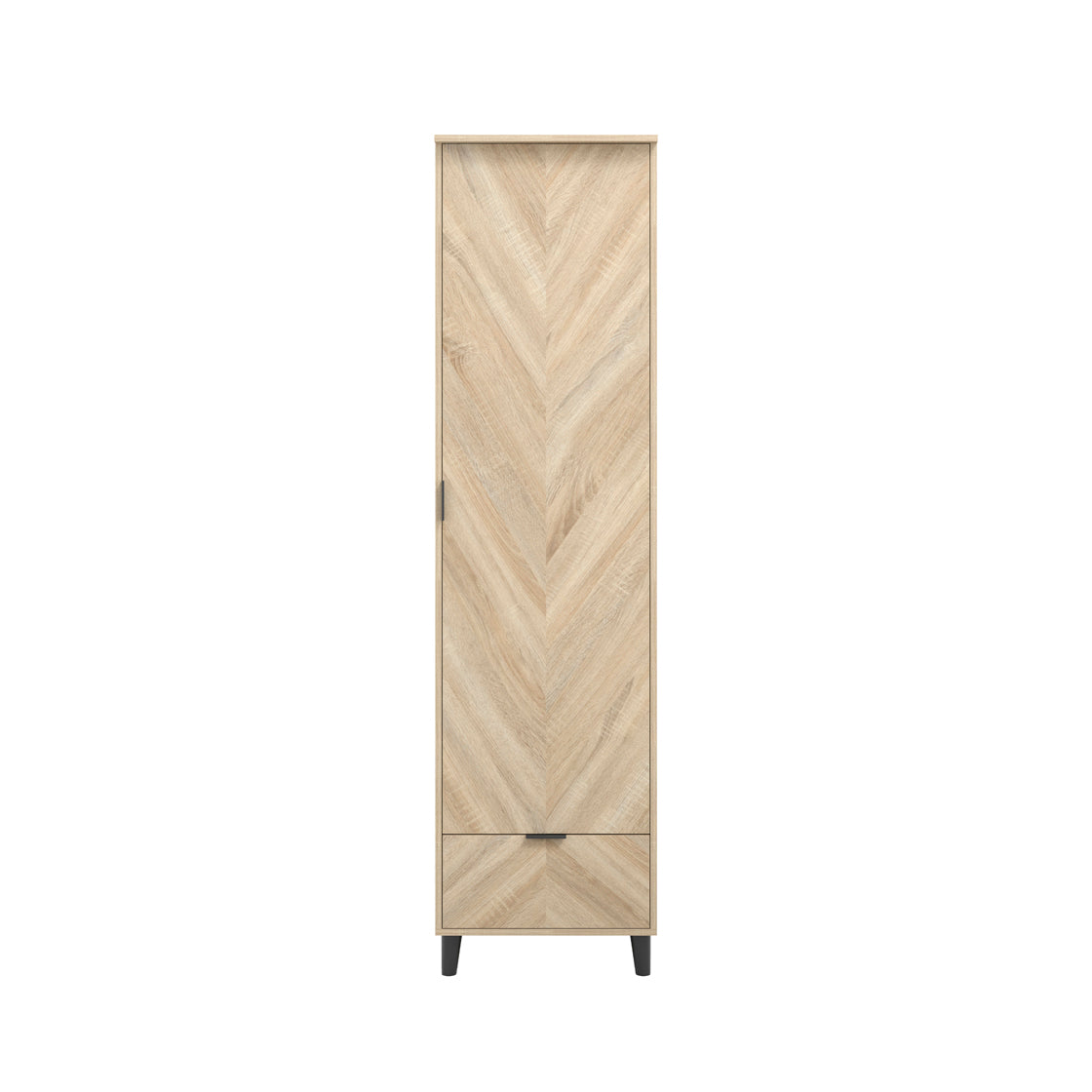 Skerries 1 Door Chevron Wardrobe Natural Oak Wood