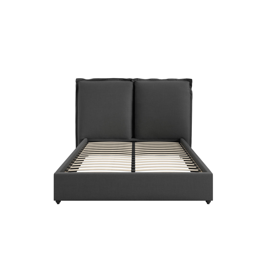 Wexford Deep Grey Linen Upholstered 5ft King Size Bed Pillow Headboard