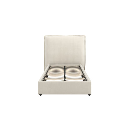 Wexford Ivory Linen Upholstered 3ft Single Bed Pillow Headboard