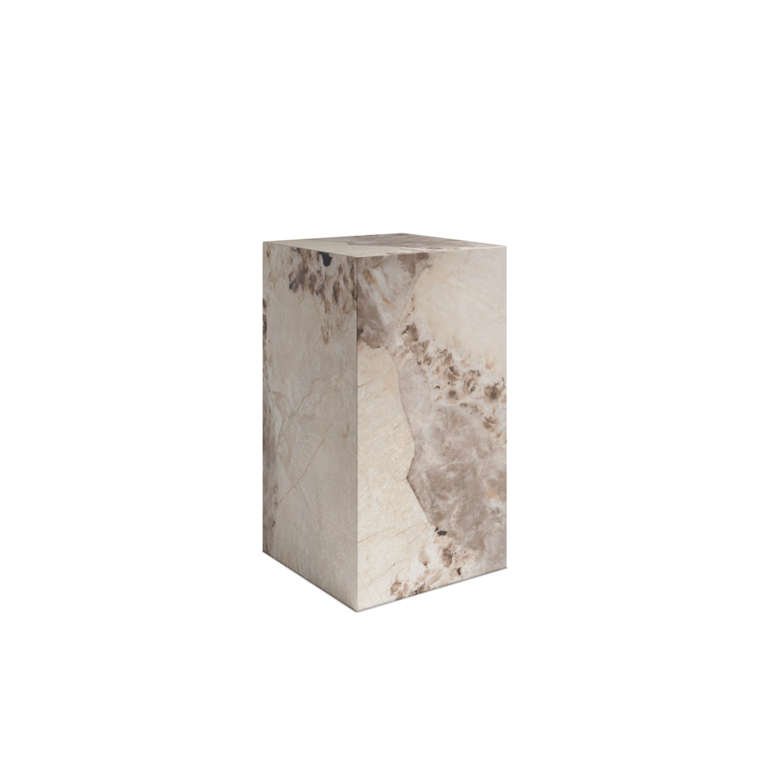 Dingle Brown Pandora Marble Effect Small Pedestal Side Table