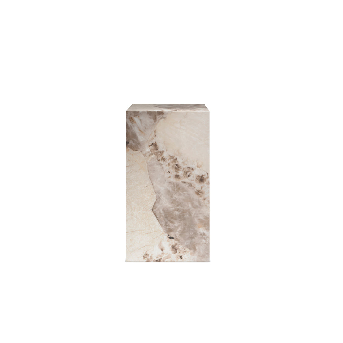 Dingle Brown Pandora Marble Effect Small Pedestal Side Table