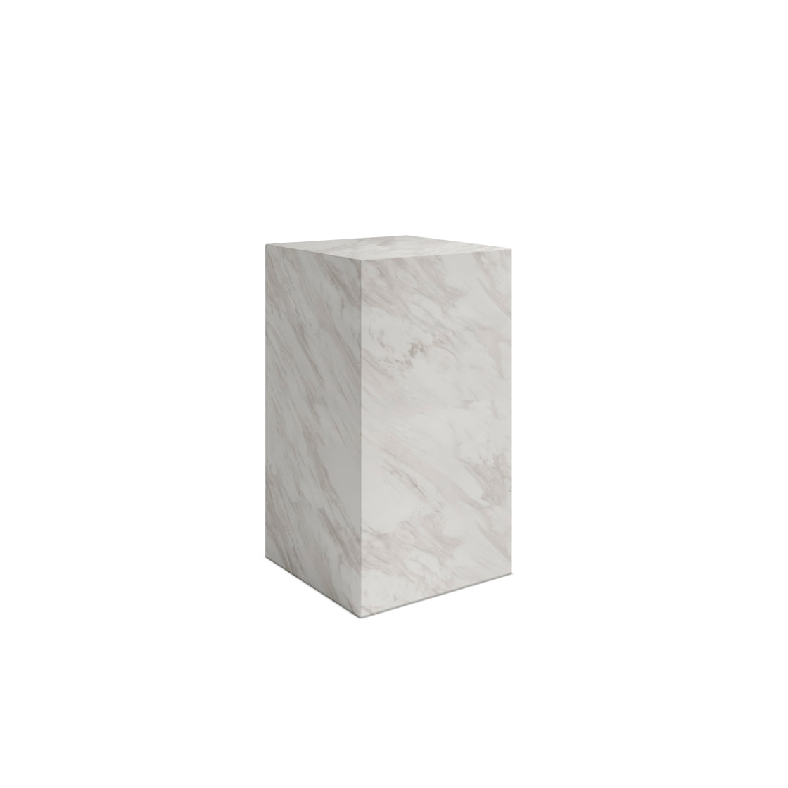Dingle White Marble Effect Small Pedestal Side table