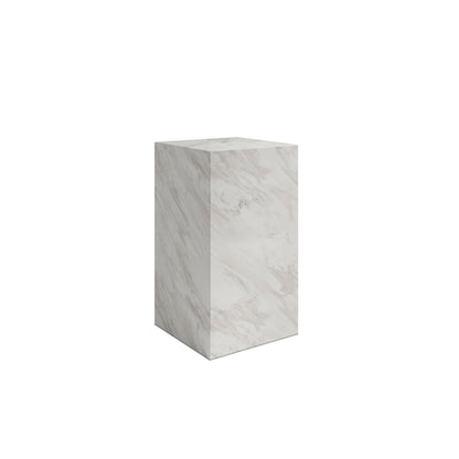 Dingle White Marble Effect Small Pedestal Side table