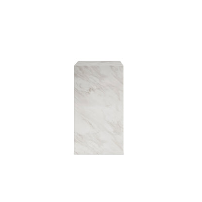 Dingle White Marble Effect Small Pedestal Side table
