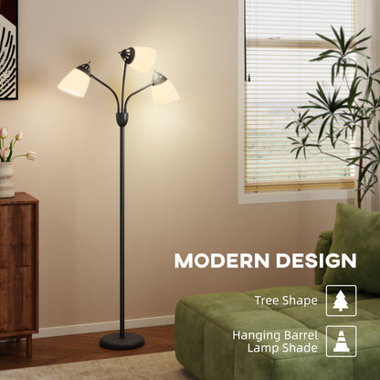 Noniyo Metal Black Arc Tree Floor Lamp With 3 Rotating Heads And Adjustable Colour Temperature