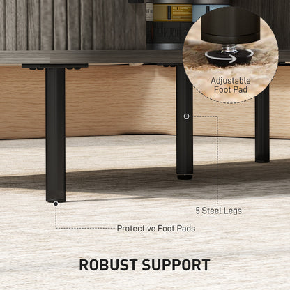 Yocoma Wooden Grey Wood Effect Rectangular Coffee Table With Tambour Doors
