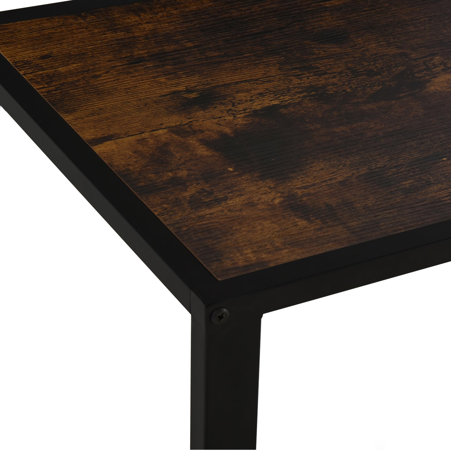 Tanit Metal And Wooden Brown And Black Set Of 2 C Shaped Sofa Side Tables