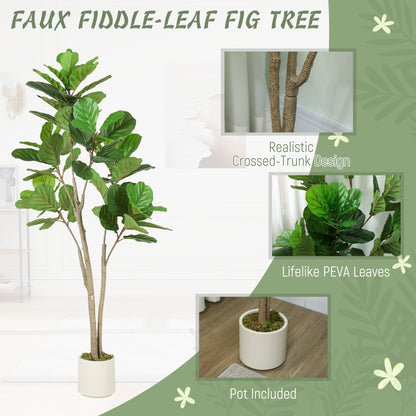 Laha Artificial Ficus Style Indoor Tree In Green 150cm