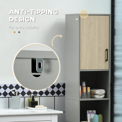 Tokafa Bathroom Furniture Set With Tall Cabinet And Under Sink Storage In Grey