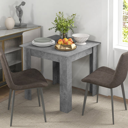 Kava Cement Grey Square Dining Table With Faux Cement Finish Compact Modern Style