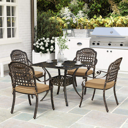 Monake 4 Seater Bronze Cast Aluminium Outdoor Garden Dining Set
