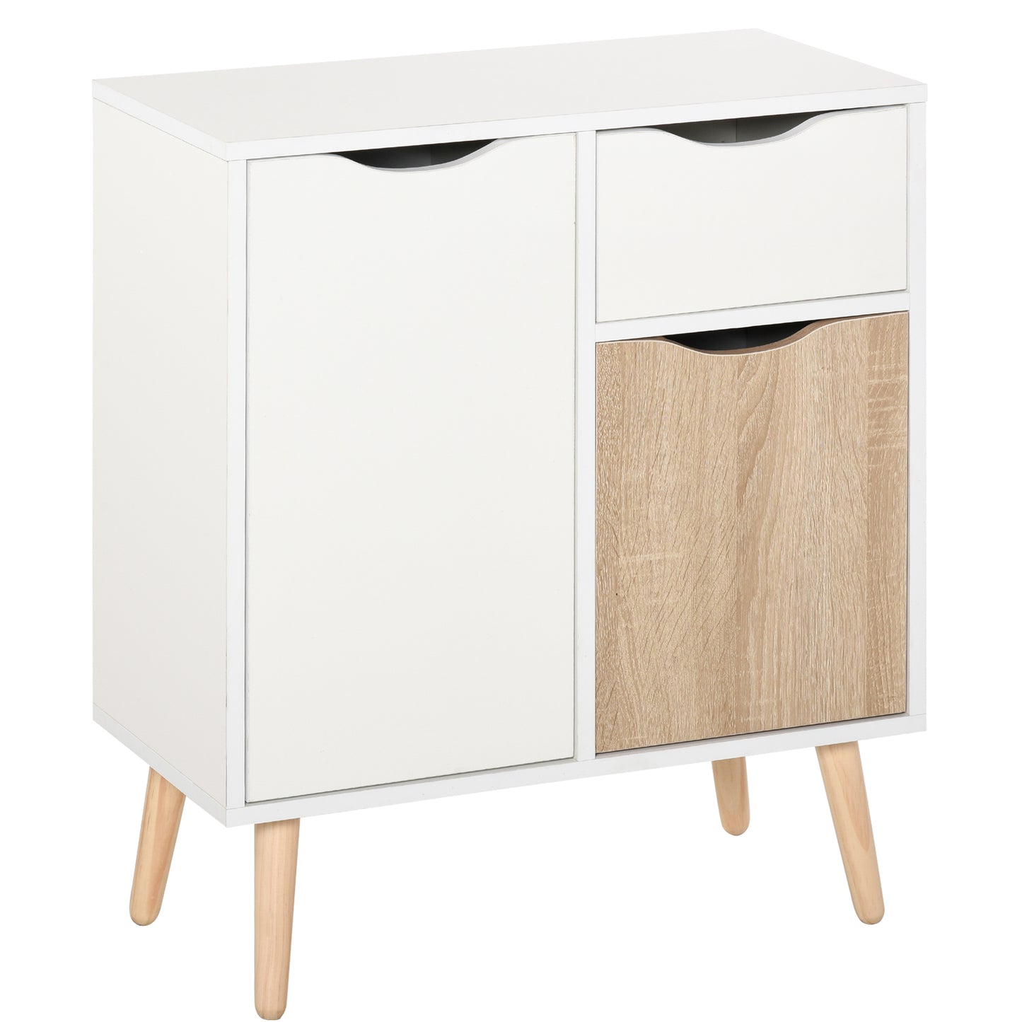Roke Levi Natural Brown Wood Sideboard Storage Drawer And 2 Doors