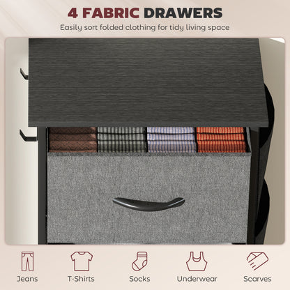 Lolova Fabric And Metal Charcoal Grey 4 Drawer Storage Chest