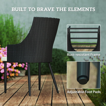 Paluve Black Rattan 6 Seater Outdoor Dining Set with Slatted Table Parasol Hole