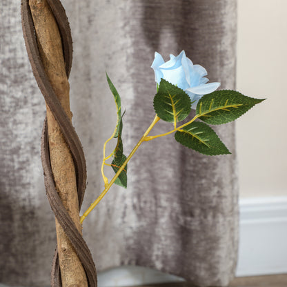 Virama Sura Set Of 2 Artificial White Rose Floral Plants In Pots H8 90cm Light Blue