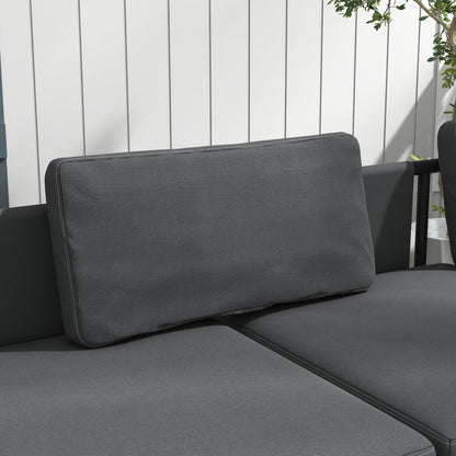 Vivino Metal Grey 3 Piece L Shaped Outdoor Garden Sofa Set with Coffee Table and 2 Side Tables