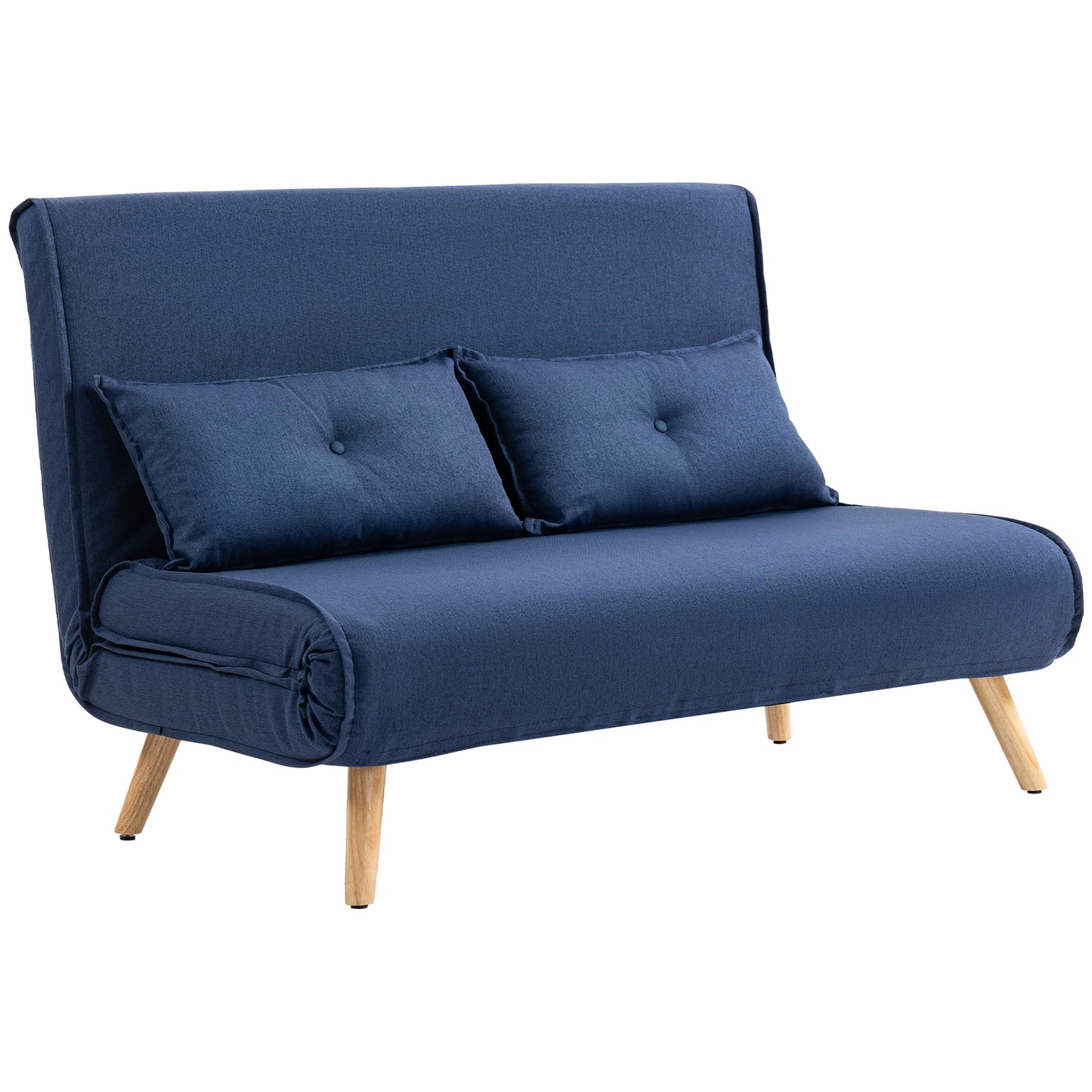 Roluzi Linen Look Dark Blue 2 Seater Sofa Bed