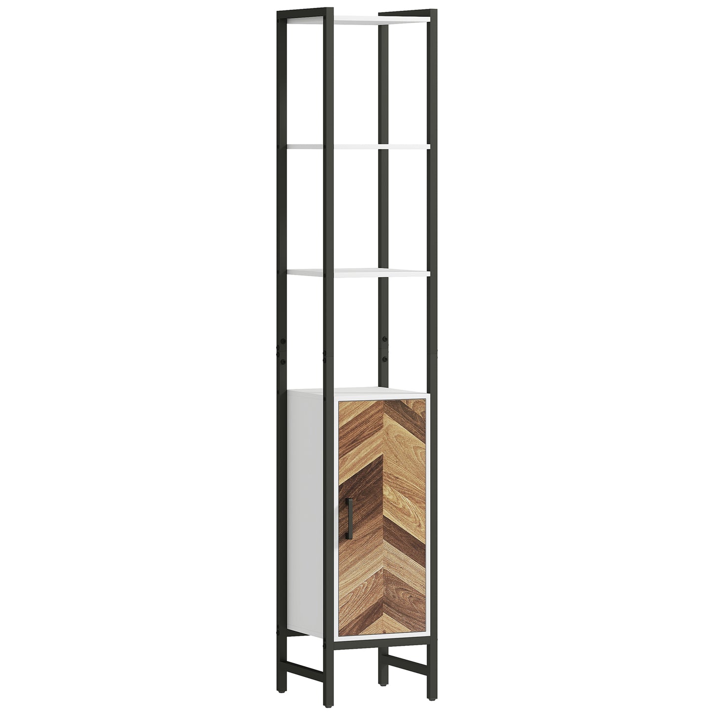 Yove Tall Narrow Bathroom Storage Cabinet With Adjustable Shelves For Multi Room Use
