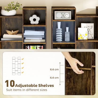 Elmaso Wooden Brown Twenty One Compartment Storage Bookcase