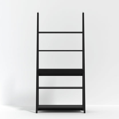 Athy Black Wooden Ladder Desk 5 Shelves