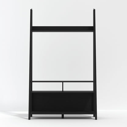 Athy Small Black Wooden Ladder TV Unit