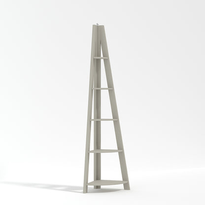 Athy Grey Wooden Corner Ladder Shelving Unit 4 Shelves