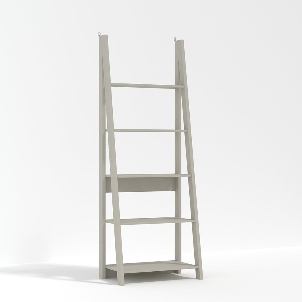 Athy Grey Wooden Ladder Bookcase 5 Shelves