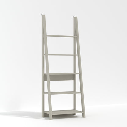 Athy Grey Wooden Ladder Bookcase 5 Shelves