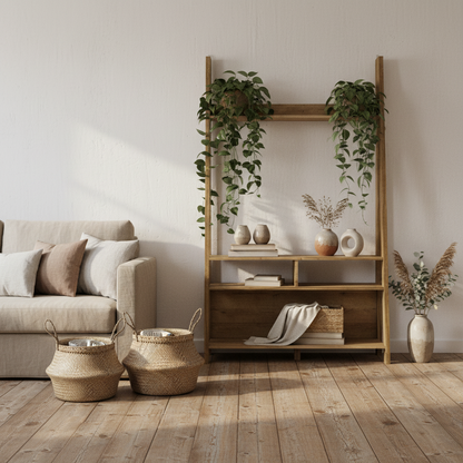 Athy Small Brown Oak Wooden Ladder TV Unit