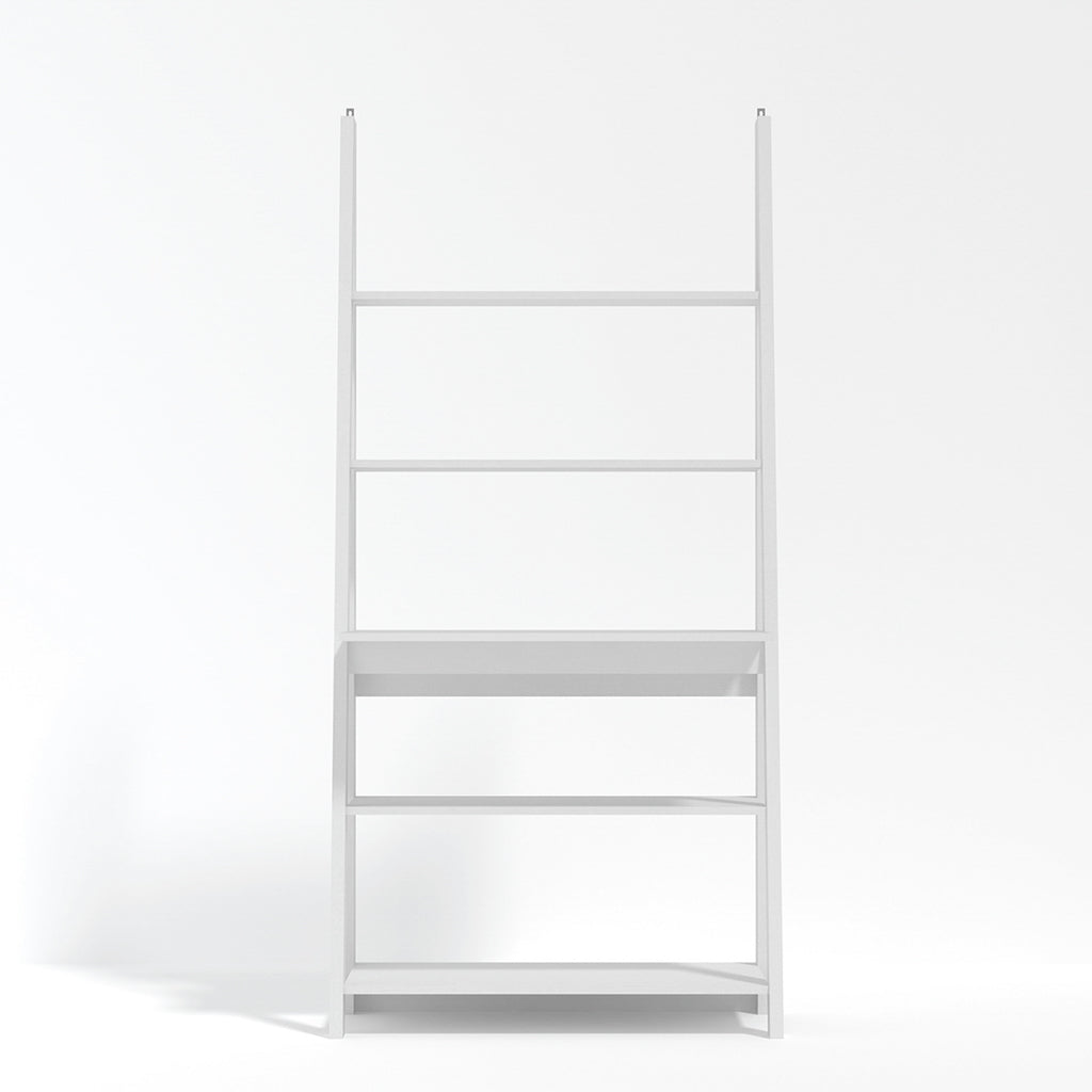 Athy White Wooden Ladder Desk 5 Shelves