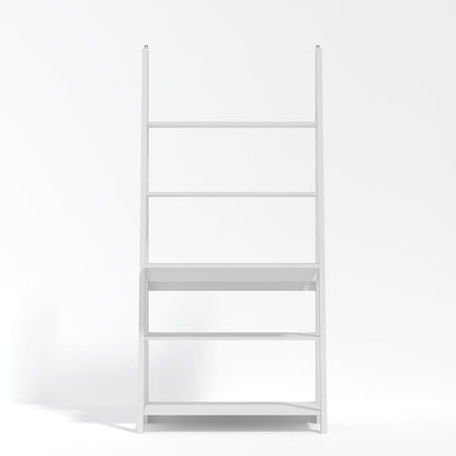 Athy White Wooden Ladder Desk 5 Shelves