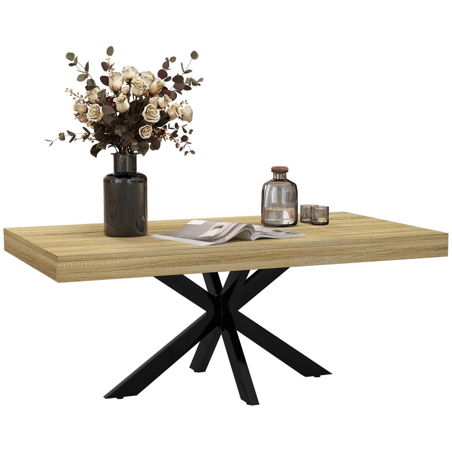 Hake Wooden Rustic Block Style Coffee Table With Wood Effect Finish