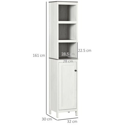 Sala Lata Tall Freestanding Bathroom Storage Cabinet With OFauxn Shelves And Adjustable Interior Antique White