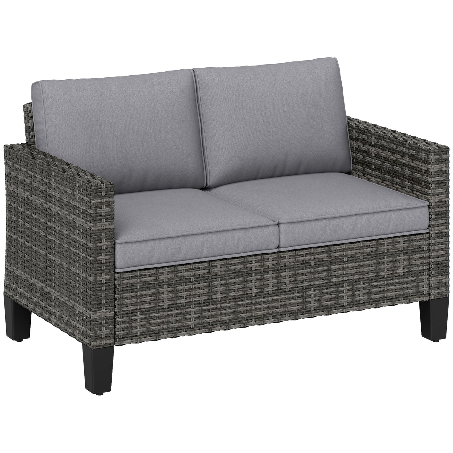 Nolo Dark Grey 2 Seater Outdoor Sofa With Cushions