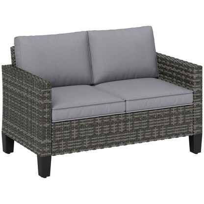 Nolo Dark Grey 2 Seater Outdoor Sofa With Cushions