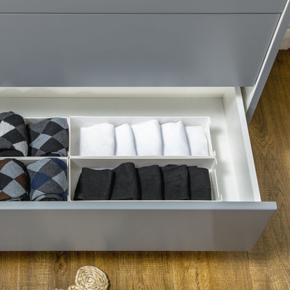 Thako Wood Grey 3 Drawer Chest With Natural Wood Angled Legs