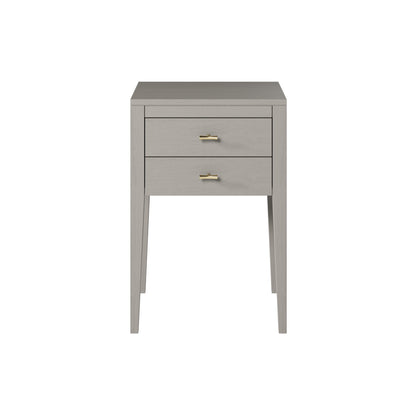 Fortaleza Mist Grey Wood Grain 2 Drawer Bedside Table